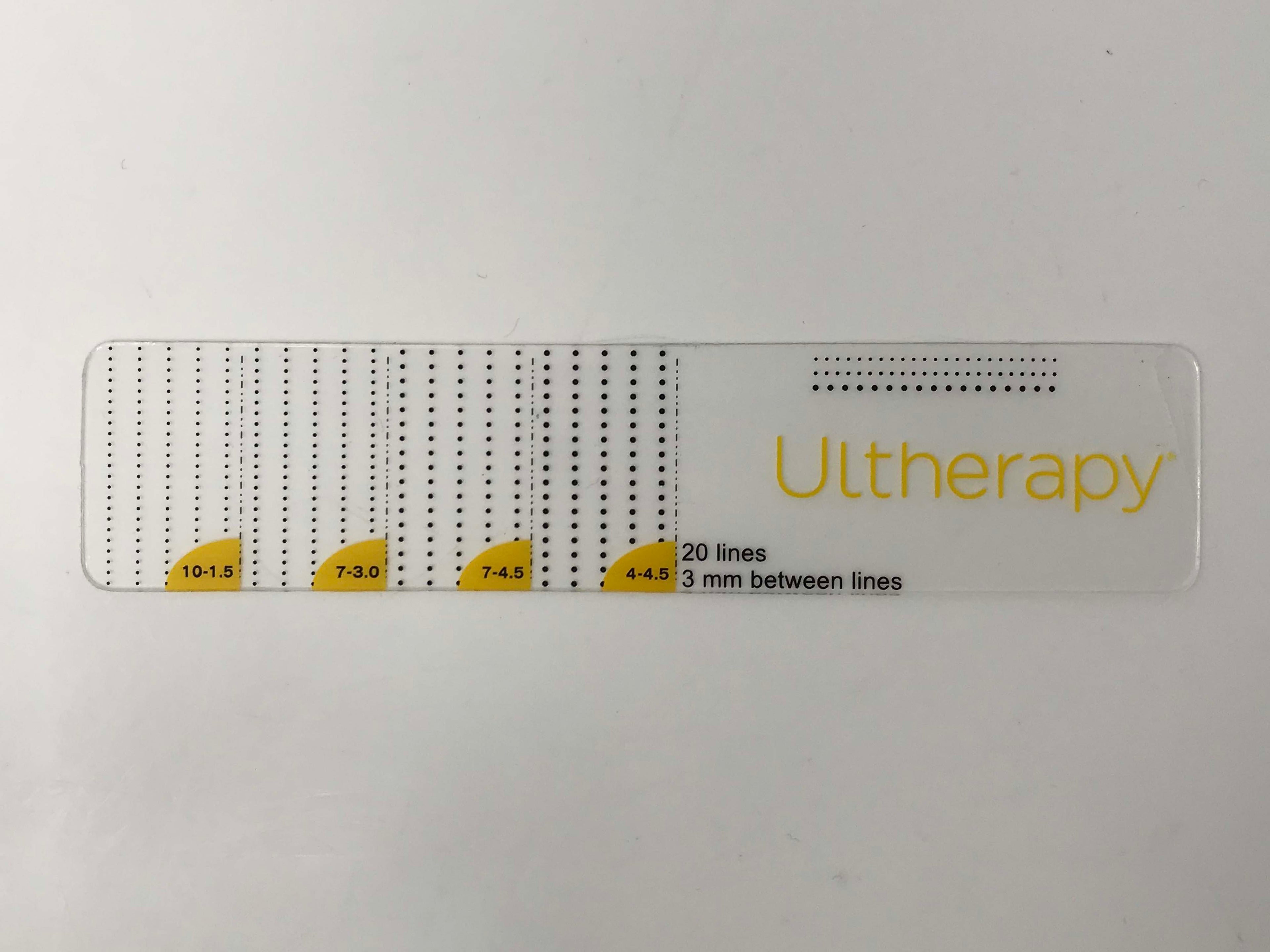 Ulthera Ultherapy Skin Tightening Treatment Planning Card 20 Lines 3mm Face