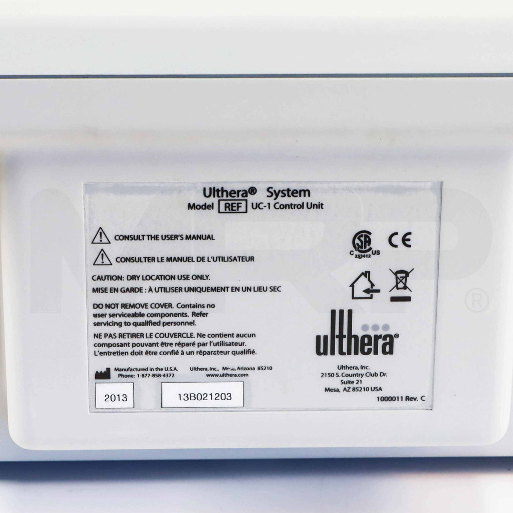 2013 Merz Aesthetics Ultherapy System Serial Label