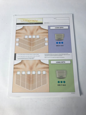 Ultherapy Ultrasonic Skin Tightening Chest Patient Record Forms 24 Sheet Pad