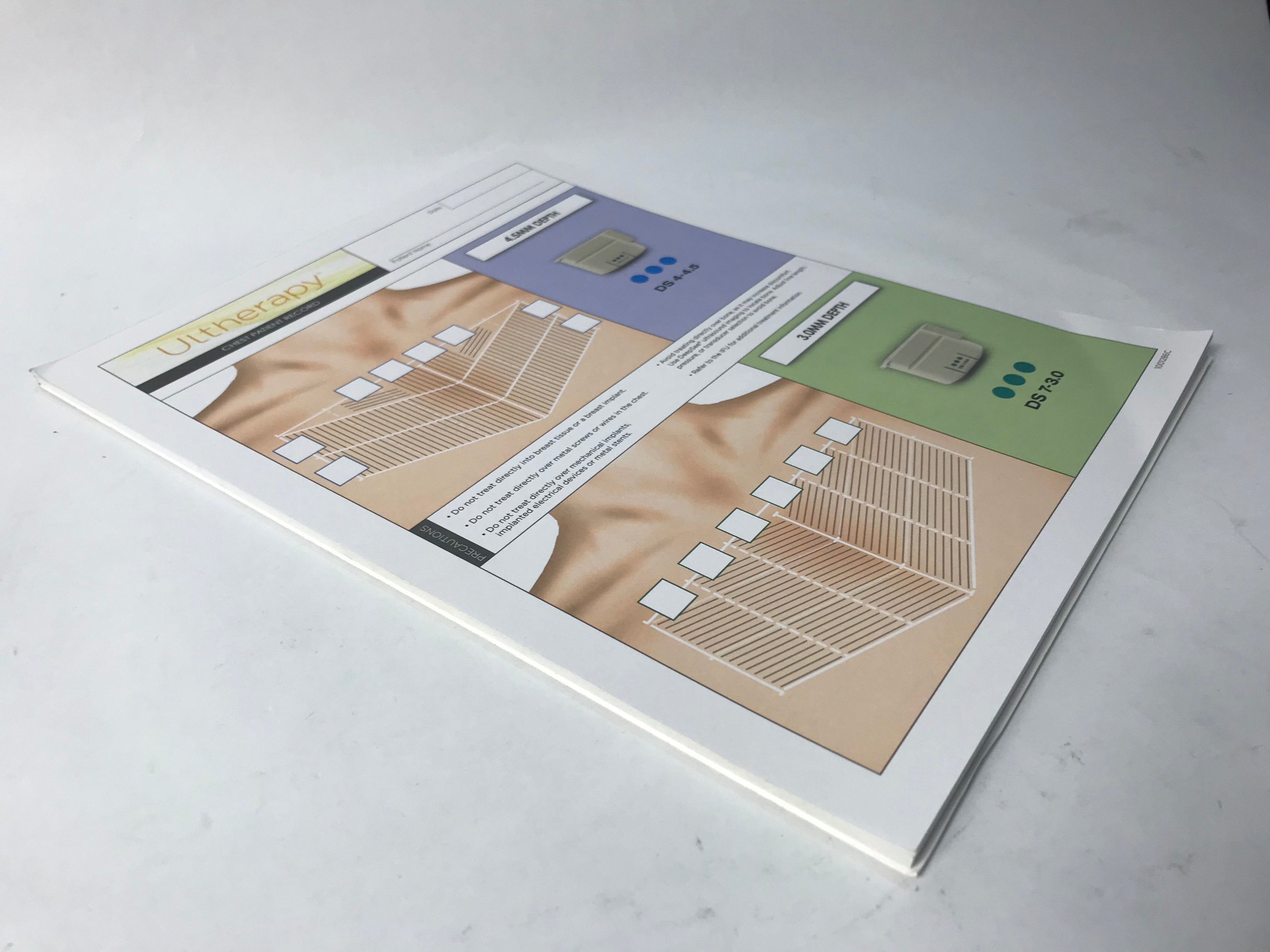 Ultherapy Ultrasonic Skin Tightening Chest Patient Record Forms 24 Sheet Pad
