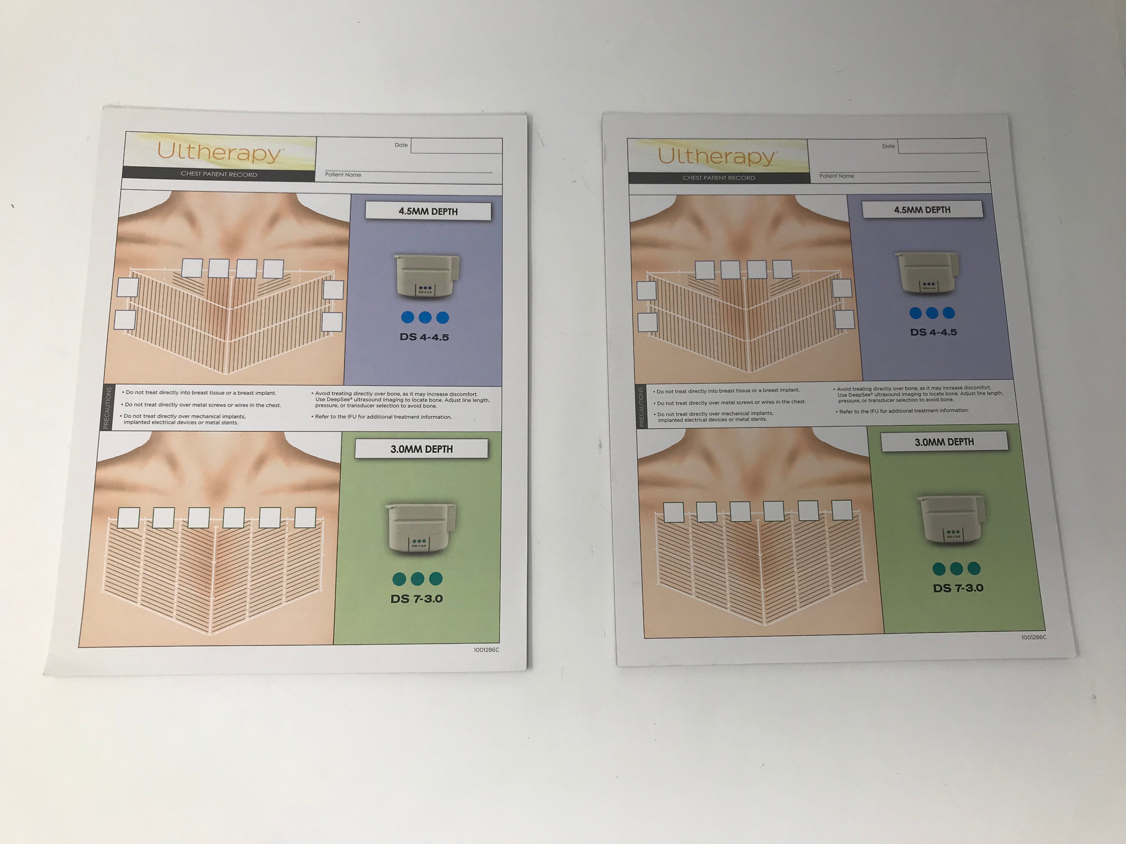 Ultherapy Ultrasonic Skin Tightening Chest Patient Record Paperwork 41 Sheet Pad