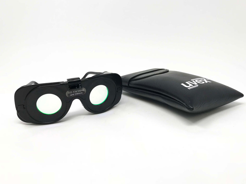 Uvex KTP YAG Laser Safety Glasses Flip Down Toggle 532 1064 Protection w/ Case