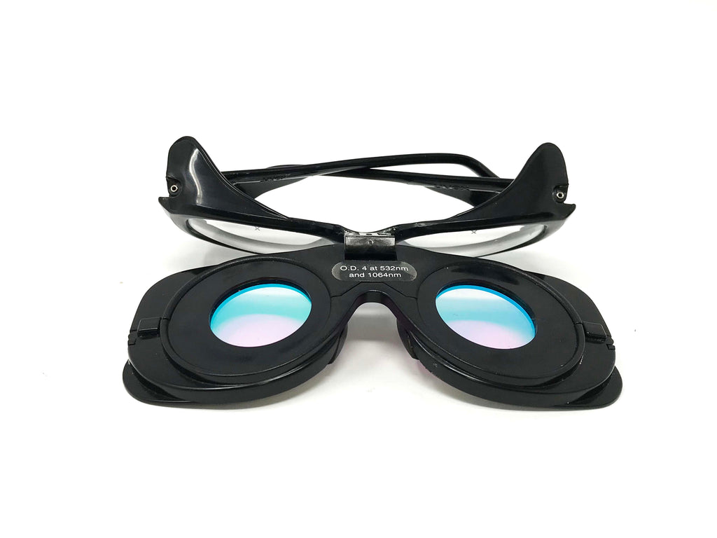 Uvex KTP YAG Laser Safety Glasses Flip Down Toggle 532 1064 Protection w/ Case