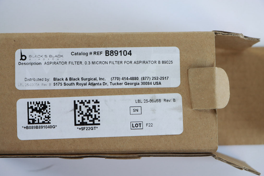 Black & Black Surgical Aspirator Filter 0.3 Micron Filter B89104
