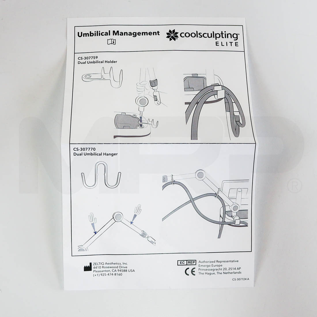 Zeltiq Coolsculpting Elite Dual Umbilical Hanger Paperwork