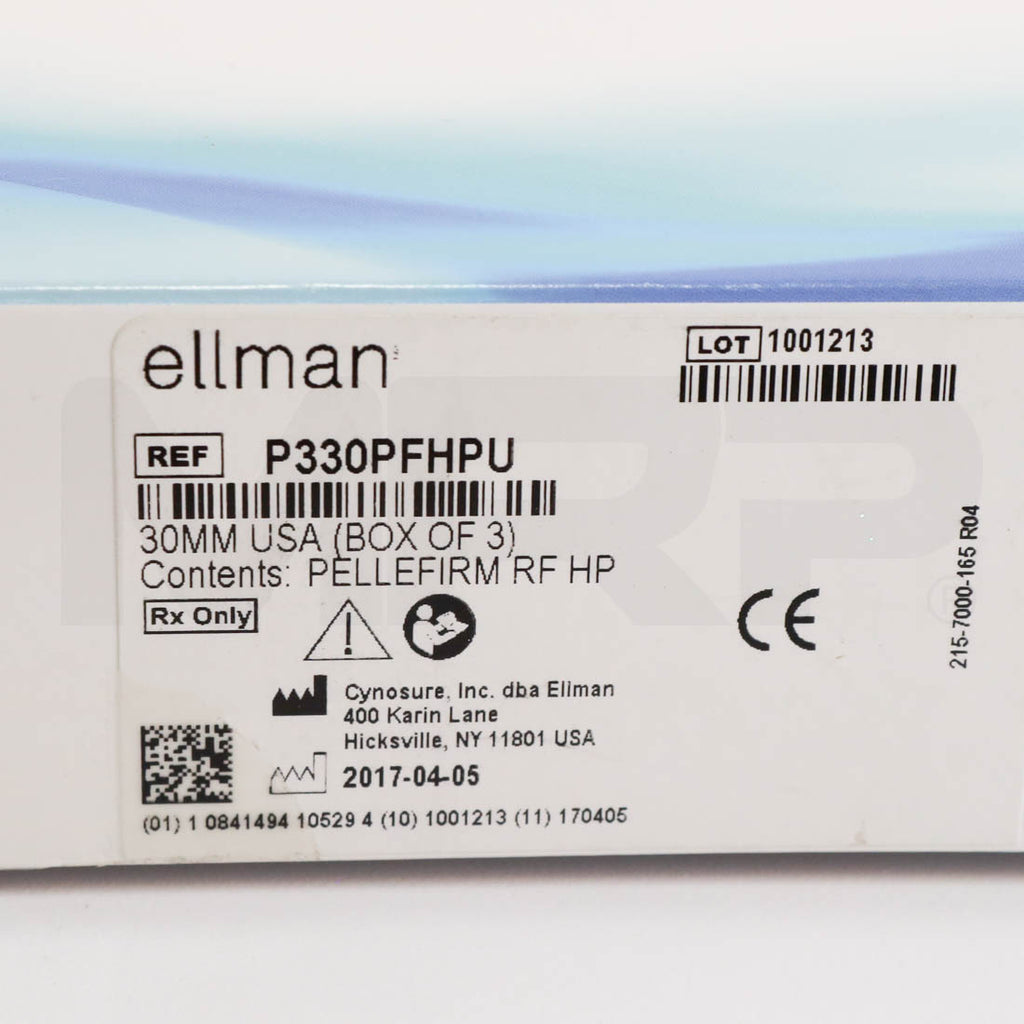 Cynosure Ellman pelleFirm 30mm RF Handpieces Serial Label