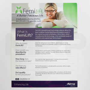 Alma FemiLift Laminated Office Marketing Card