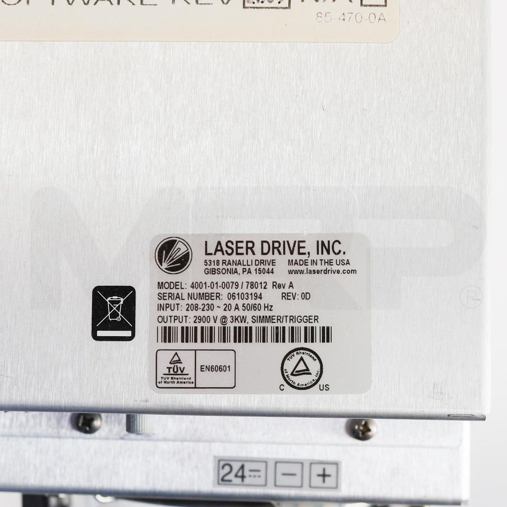 Candela Perfecta Vbeam Pulsed Dye Laser Power Supply - As-Is