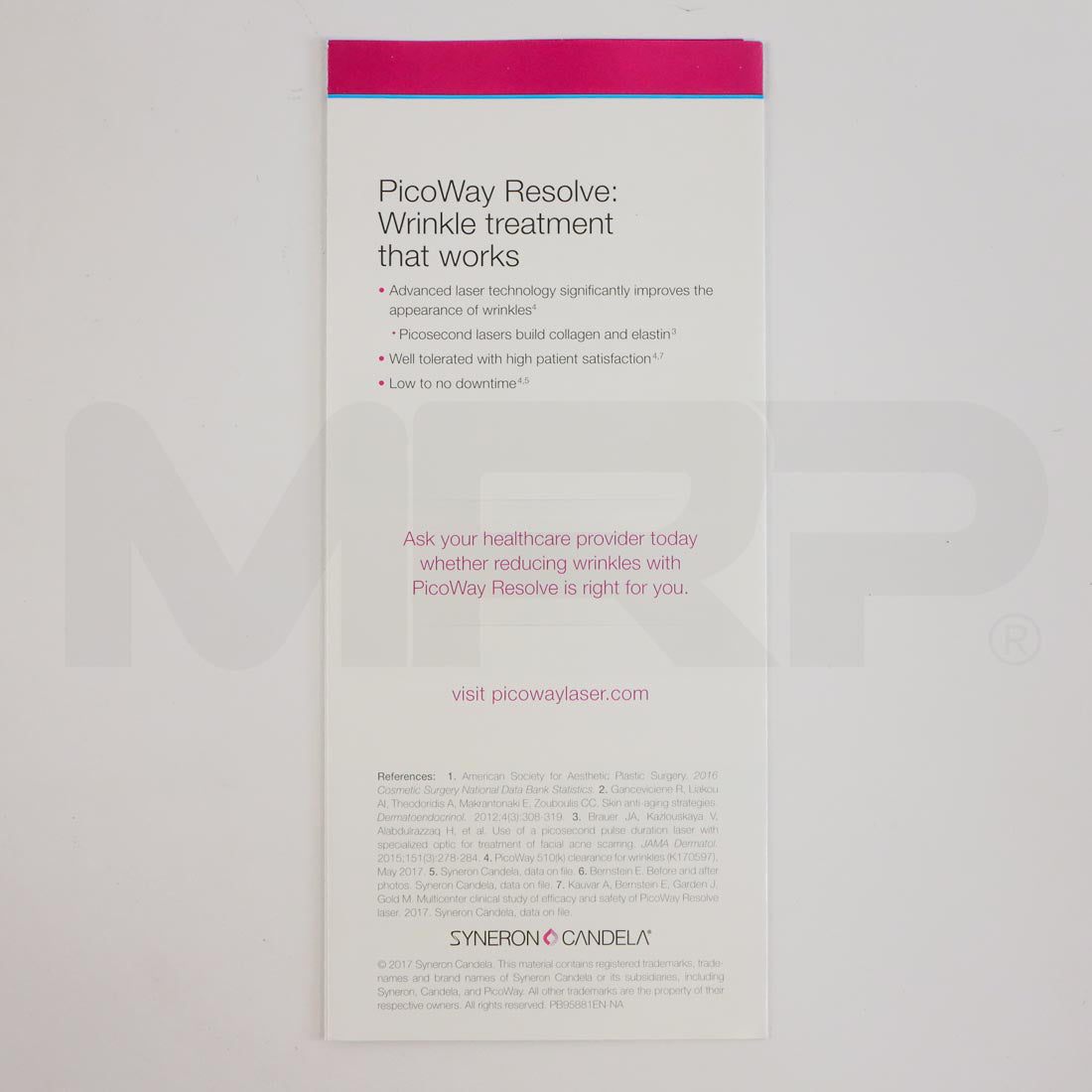 PicoWay Resolve "Remove Boldly Treat Lightly" Marketing Brochure Back