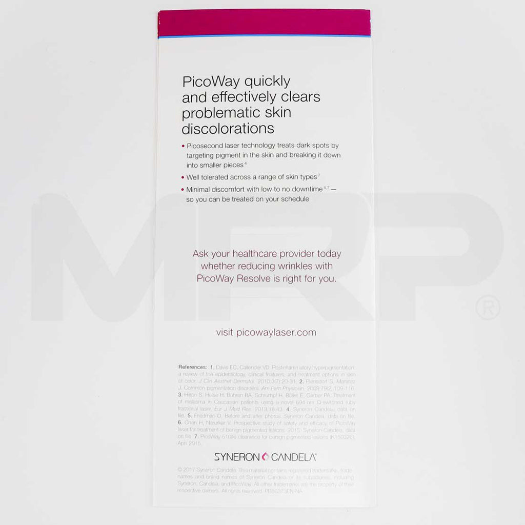 Syneron Candela PicoWay "Remove Boldly Treat Lightly" Brochure Back