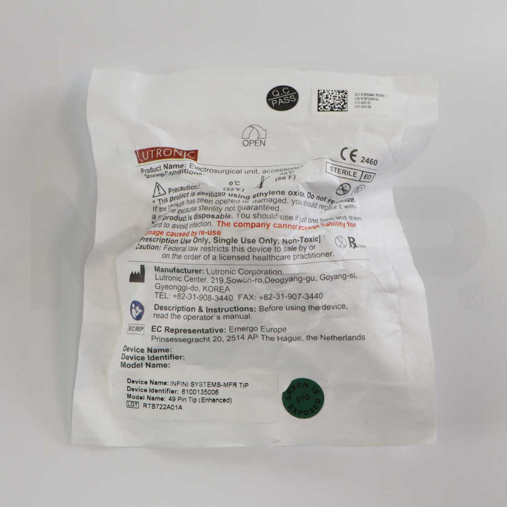 Lutronic Infini MFR 49 Pin Enhanced Microneedling Tip Back