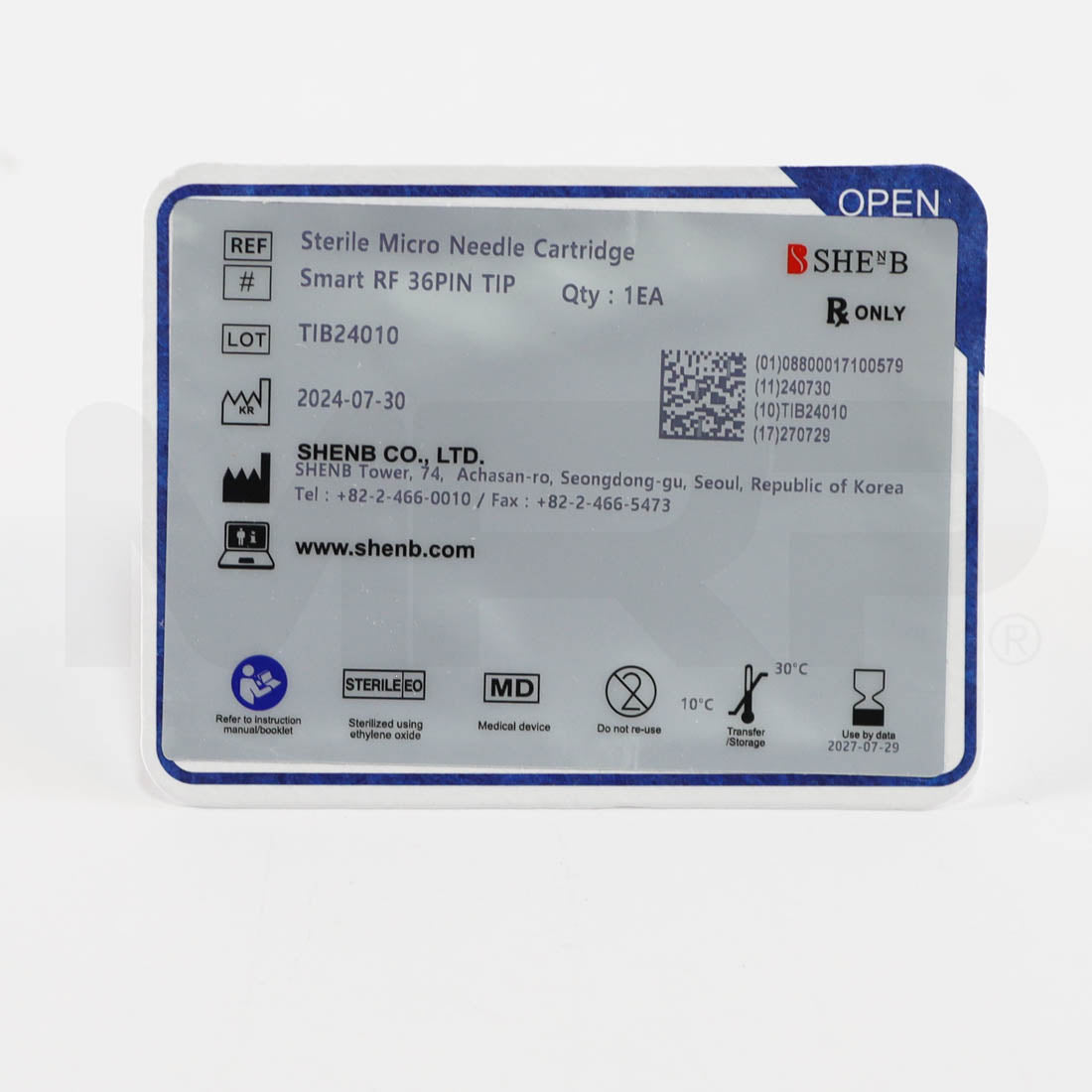 ShenB VirtueRF SmartRF 36-Pin Microneedling Tip Label