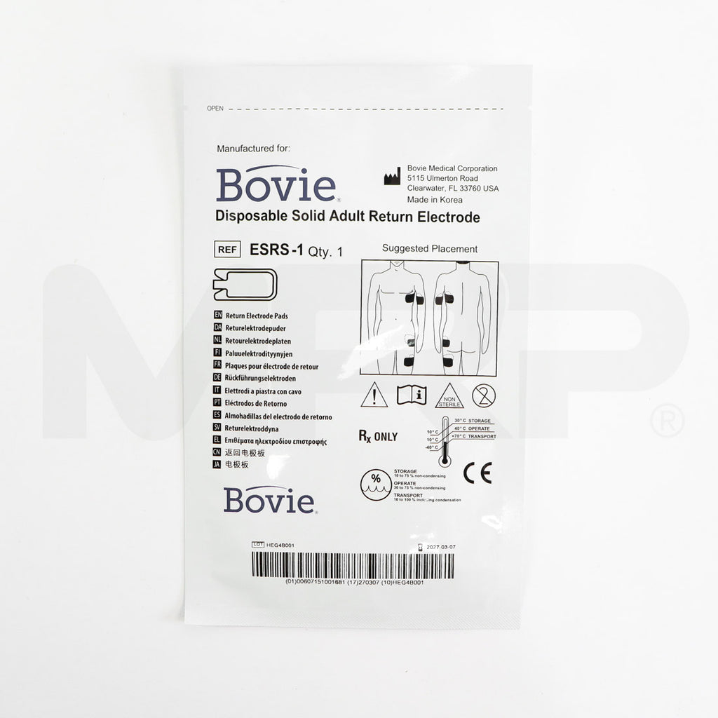 Bovie Disposable Solid Adult Return Electrode Ground Pad ESRS-1