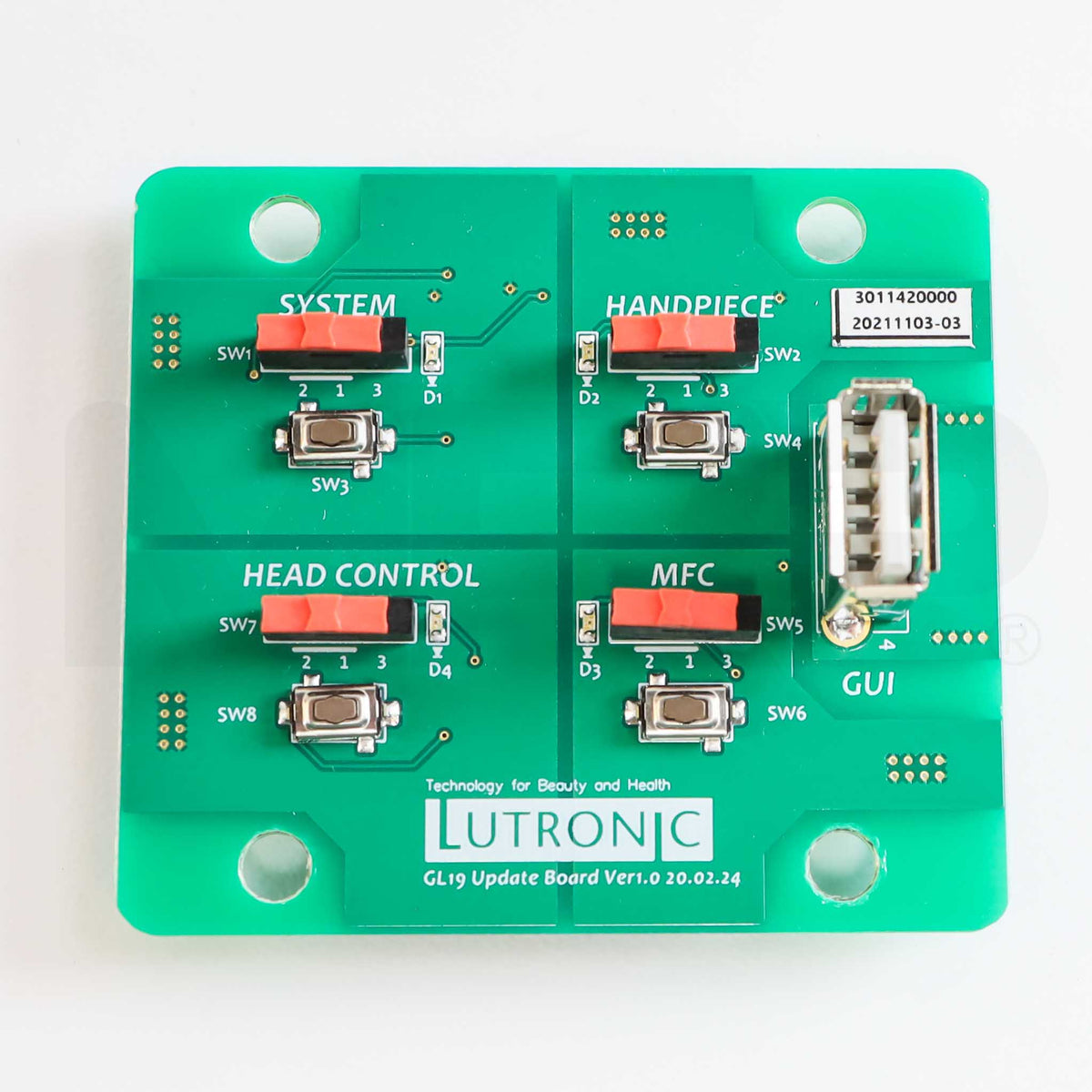 Lutronic DermaV Update Board PCB