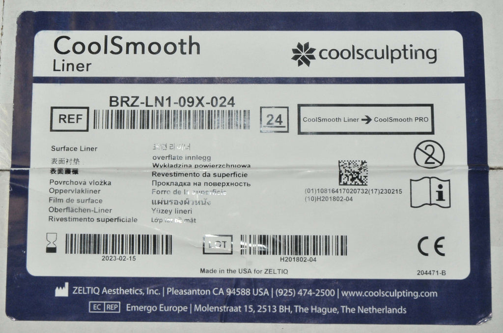 ZELTIQ BRZ-LN1-09X-024 CoolSculpting CoolSmooth LINER PRO Cool Smooth Exp: 2023