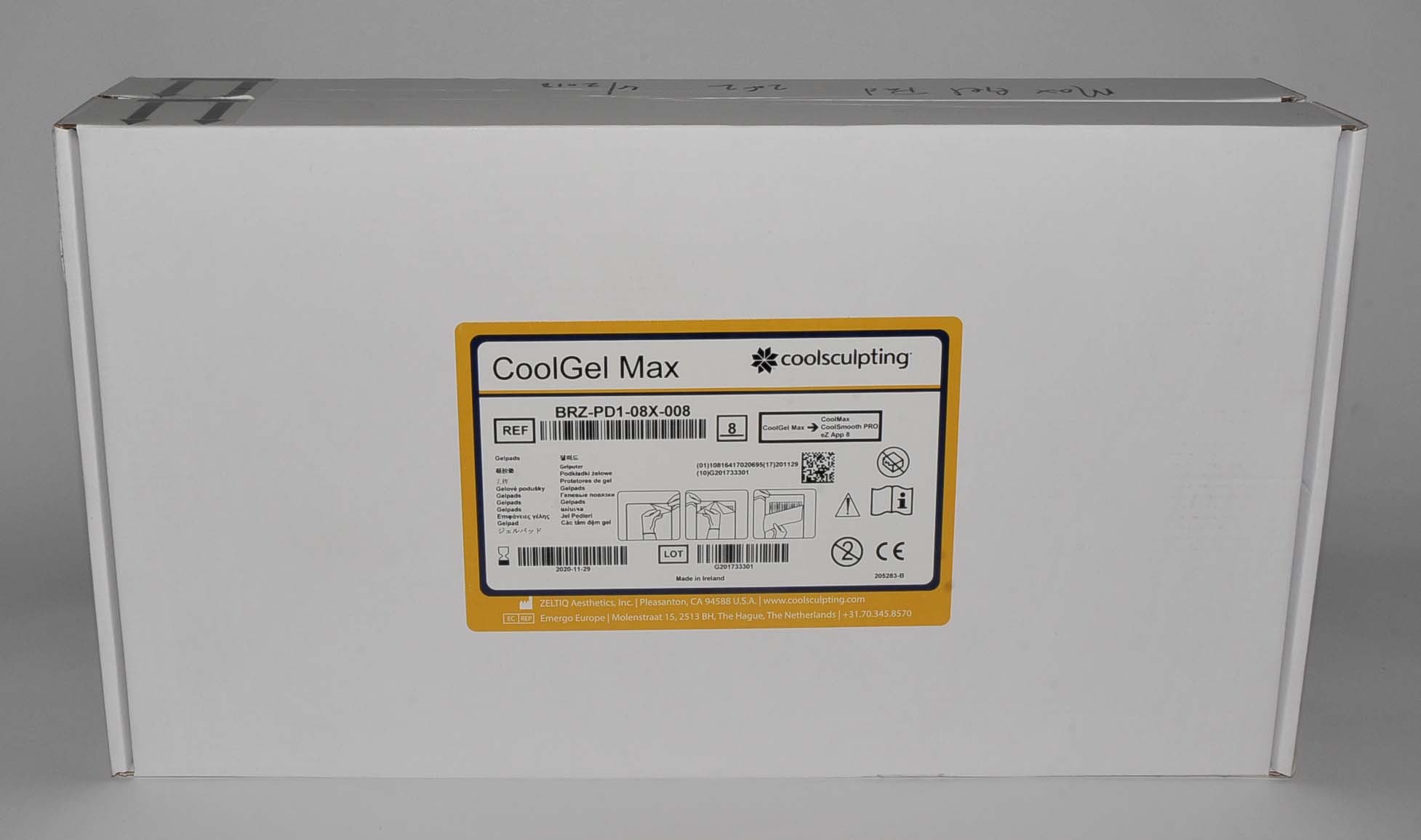 ZELTIQ BRZ-PD1-08X-008 CoolGel Max CoolSculpting CoolSmooth Pro (x16 Pcs-2 Bxs)