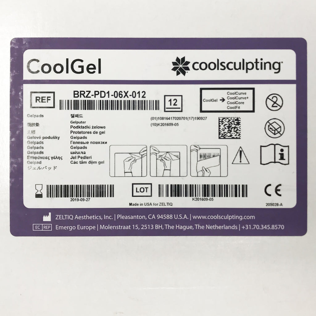 ZELTIQ CoolSculpting CoolGel CoolCurve+ CoolCore CoolFit BRZ-PD1-06X-012 (8 Pcs)