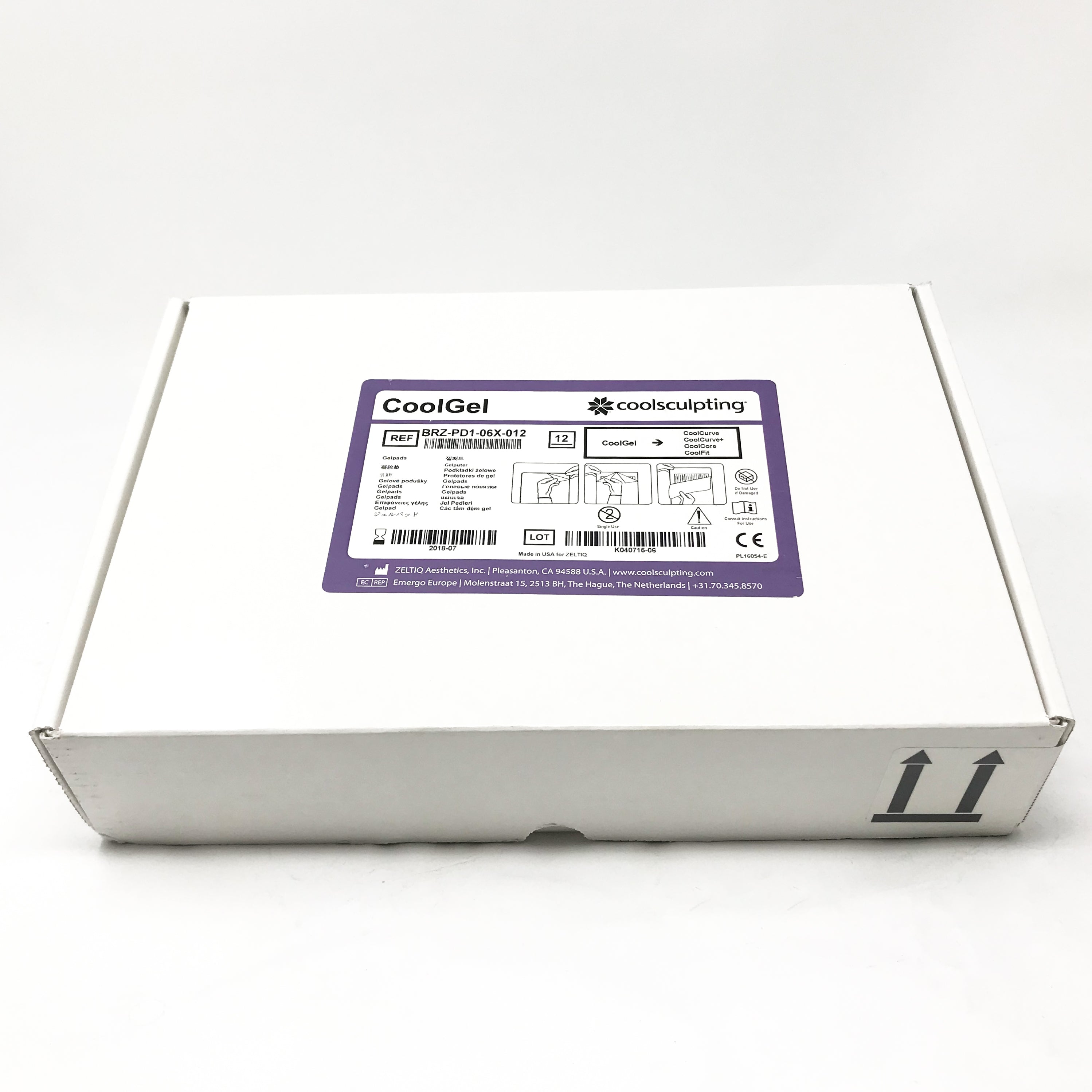 ZELTIQ CoolSculpting CoolGel CoolCurve+ CoolCore CoolFit BRZ-PD1-06X-012 Exp7/18