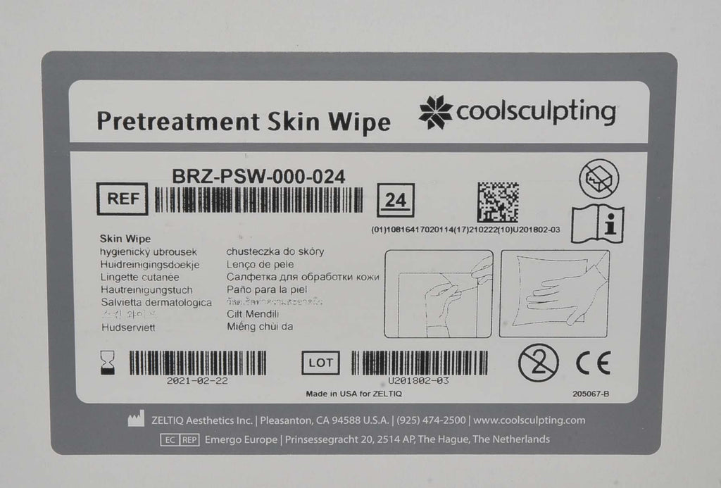 ZELTIQ Coolsculpting "Pretreatment Skin Wipe" BRZ-PSW-000-024 *NEW*