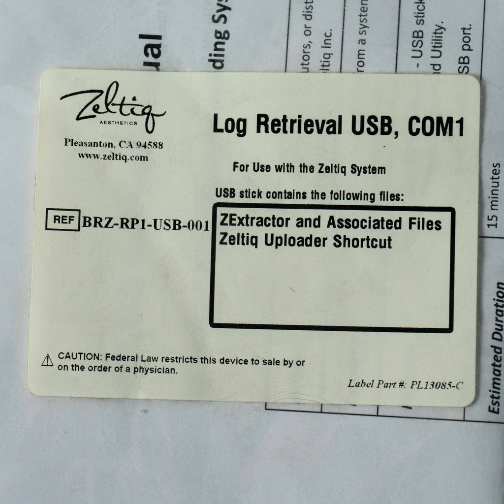 ZELTIQ Log Retrieval USB EN 13081 ZExtractor & Uploader Shortcut BRZ-RP1-USB-001