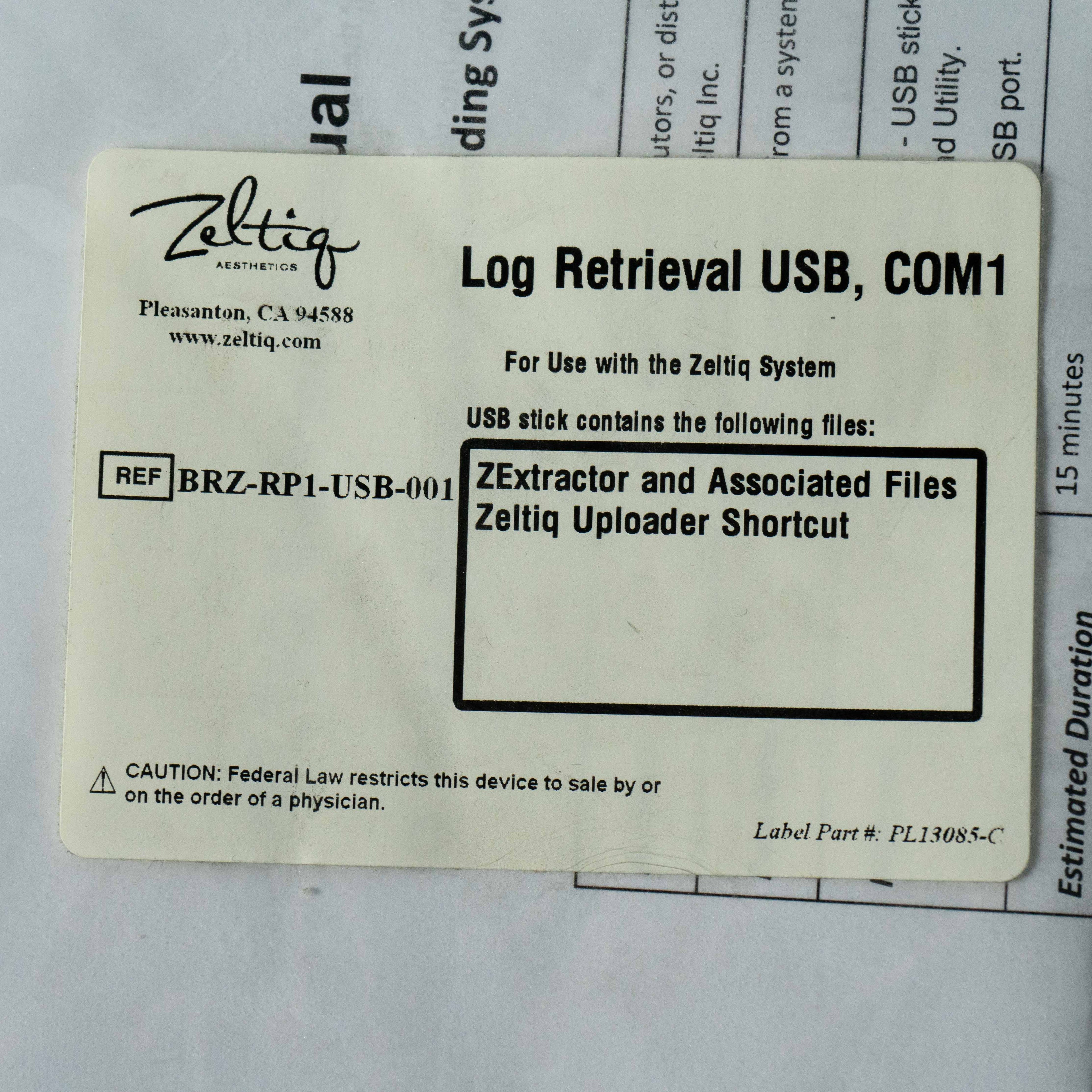 ZELTIQ Log Retrieval USB EN 13081 ZExtractor & Uploader Shortcut BRZ-RP1-USB-001