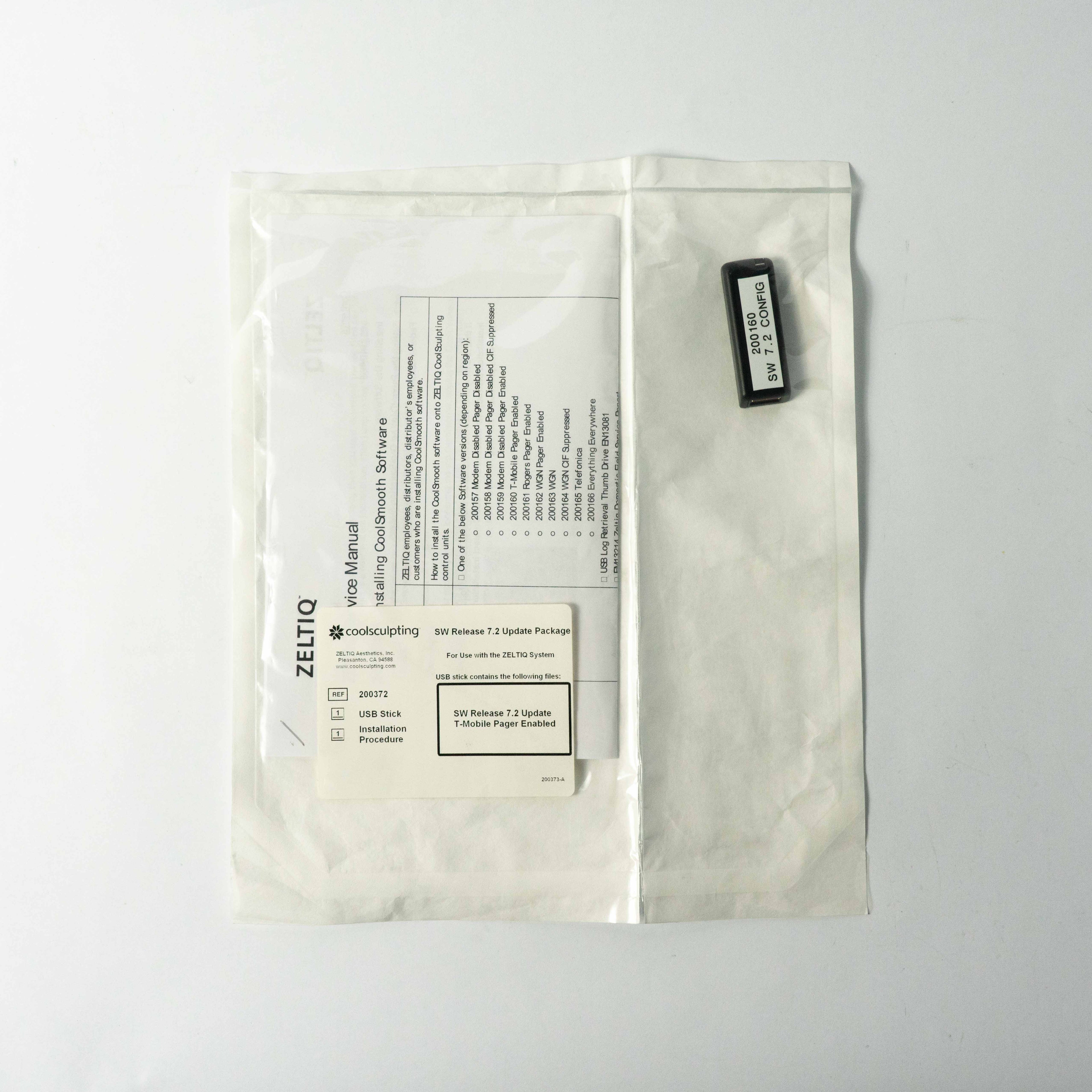 ZELTIQ SW Release 7.2 Update Package USB REF: 200372 & Installation Procedure