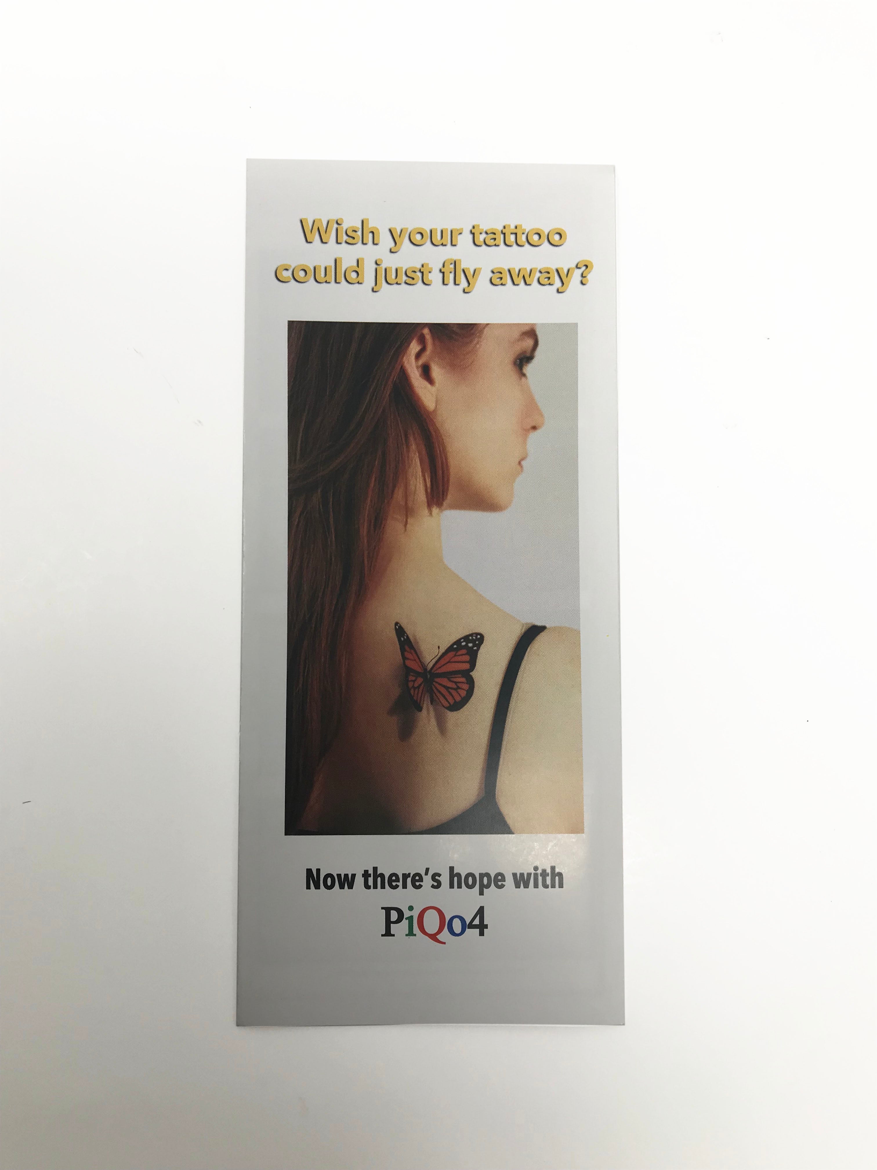 Zarin PiQo4 Multi Wavelength Pico Laser Tattoo Removal Patient Brochures 50 Pack