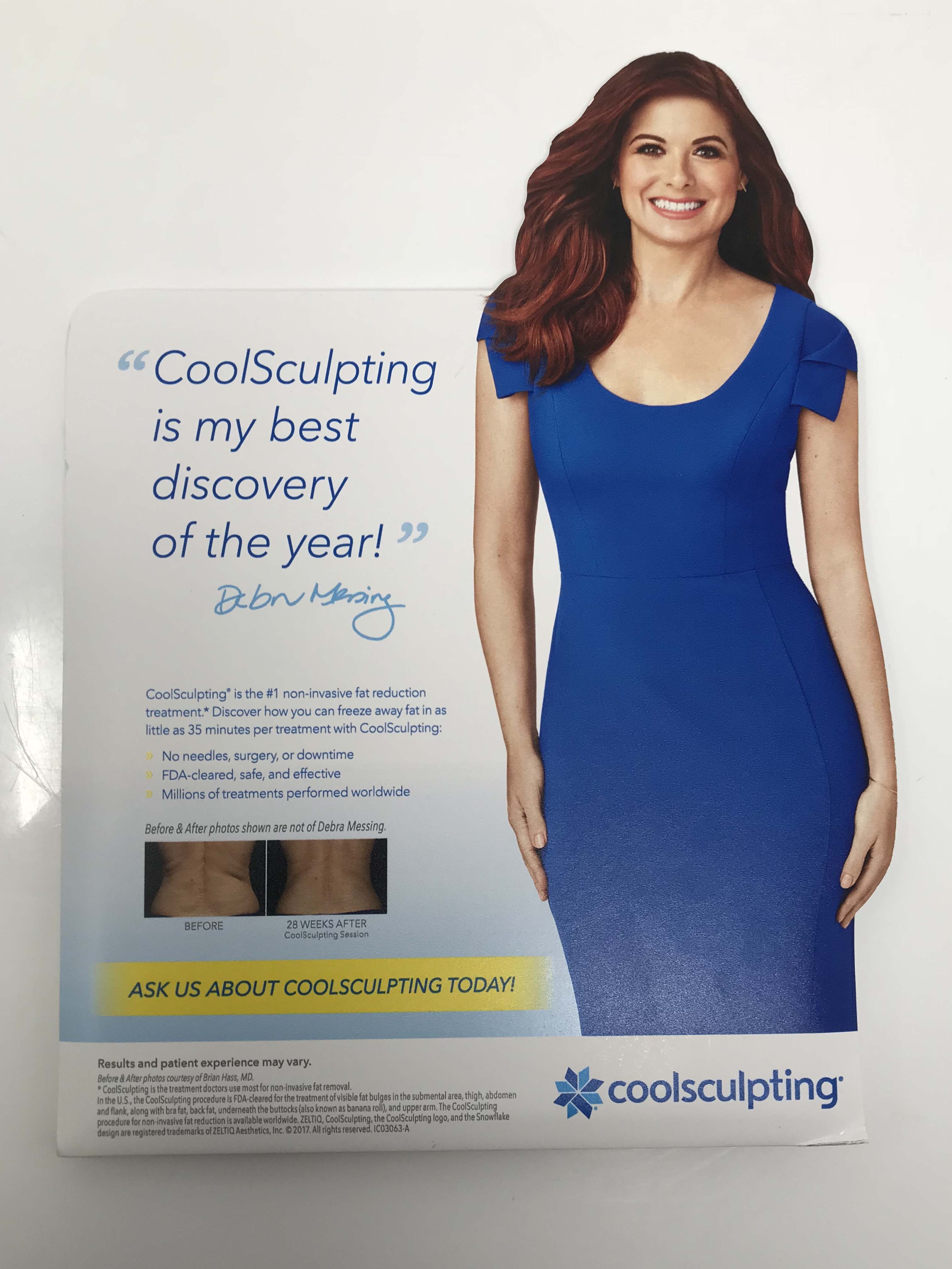 Zeltiq CoolSculpting Advertising Before After Marketing Lobby Desk Office Sign