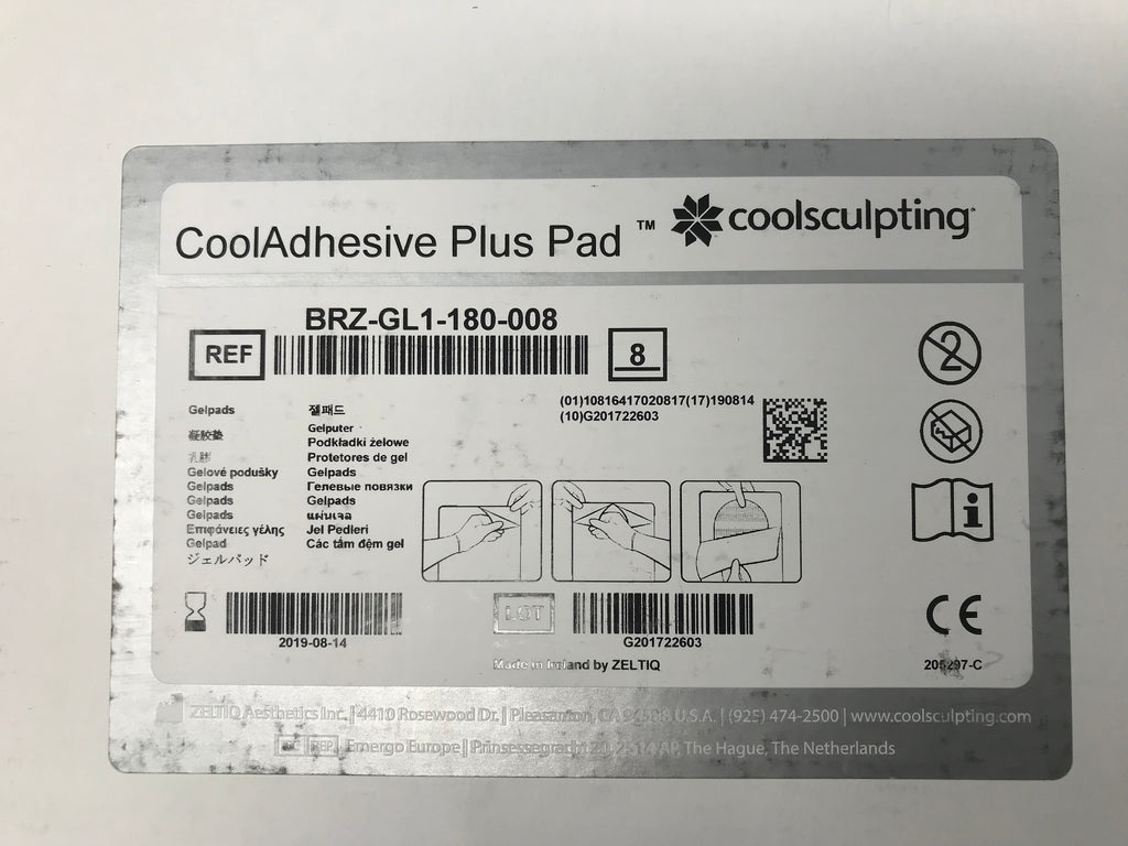 Zeltiq Cool Sculpting CoolAdhesive Plus Skin Insulating Pad BRZ-GL1-180 8 Pack