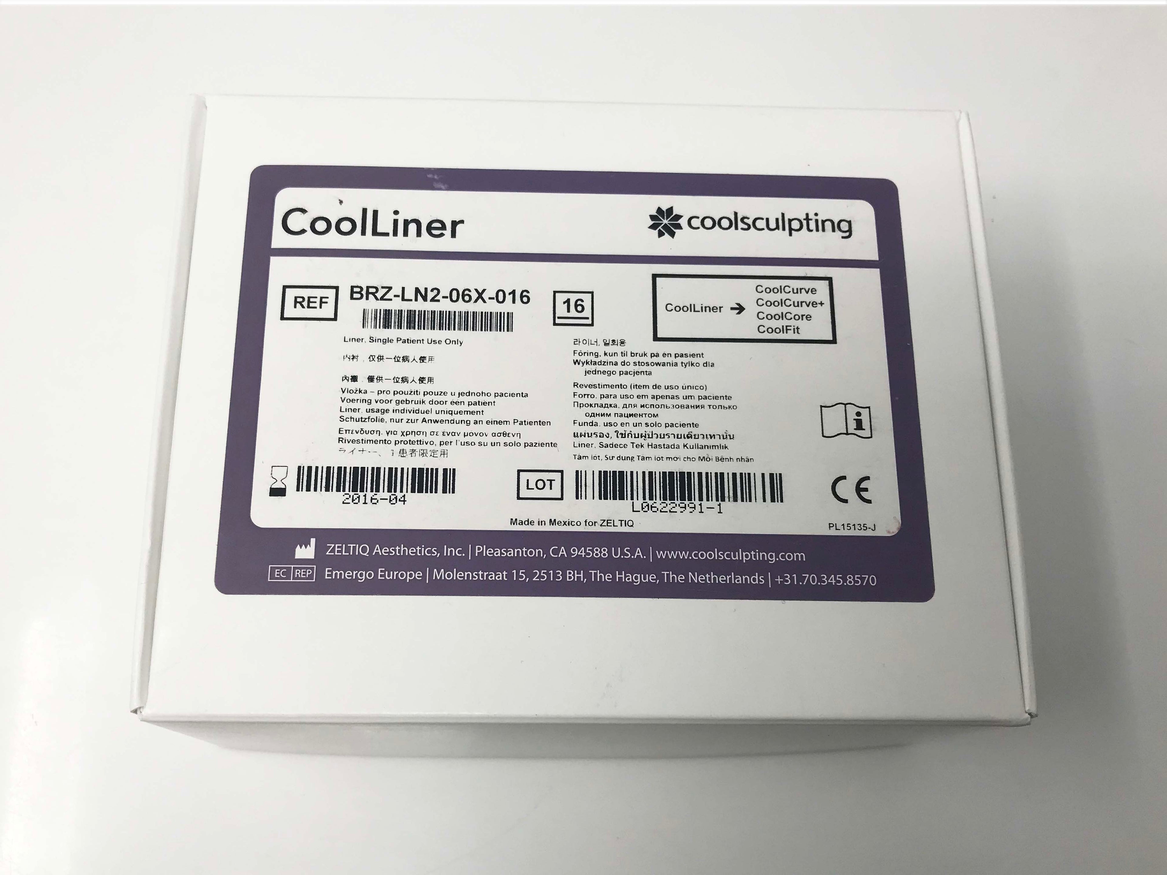 Zeltiq Cool Sculpting Purple Cool Liner 16 Pack CoolLiner BRZ-LN2-06X-016