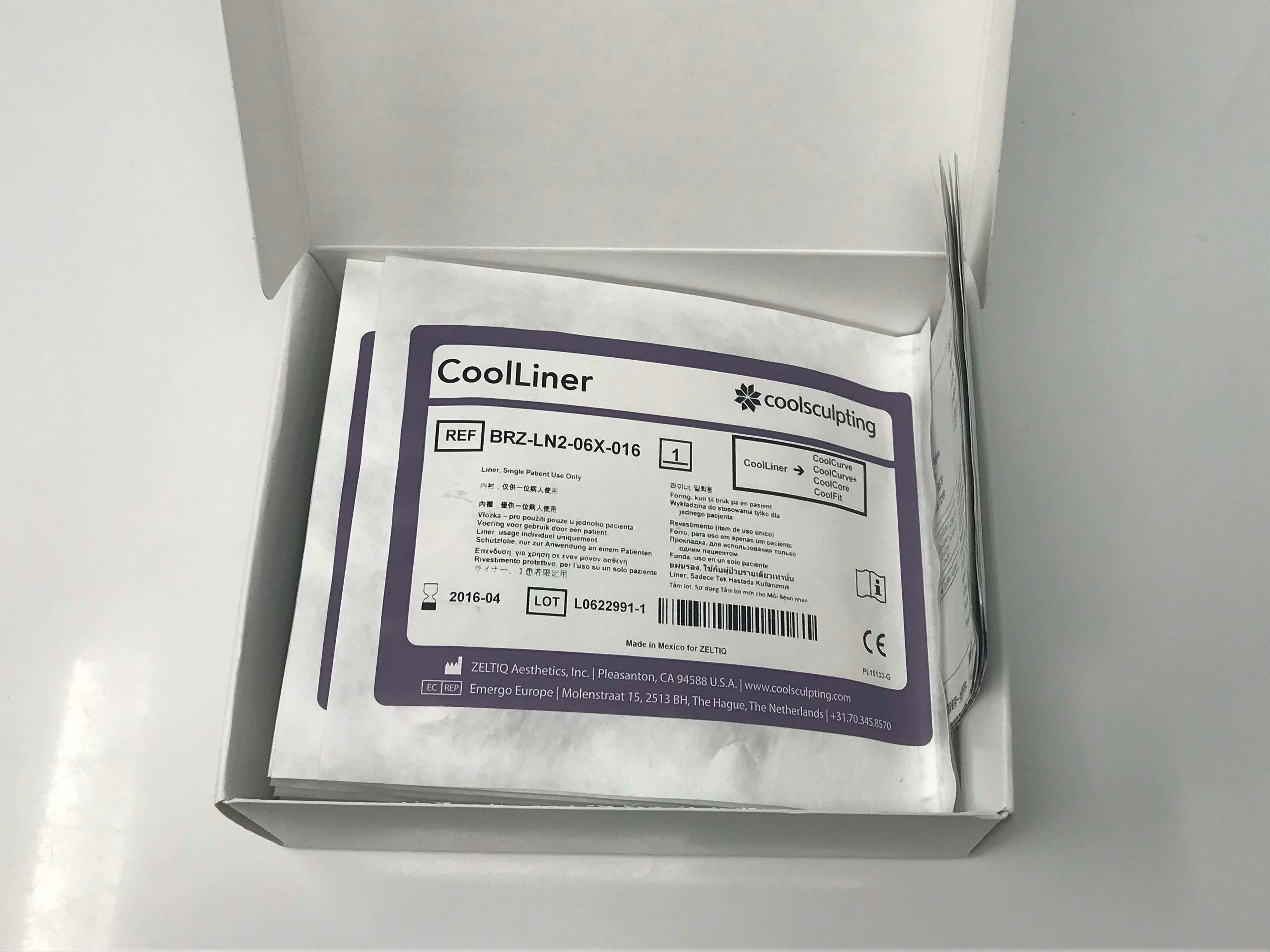 Zeltiq Cool Sculpting Purple Cool Liner 16 Pack CoolLiner BRZ-LN2-06X-016