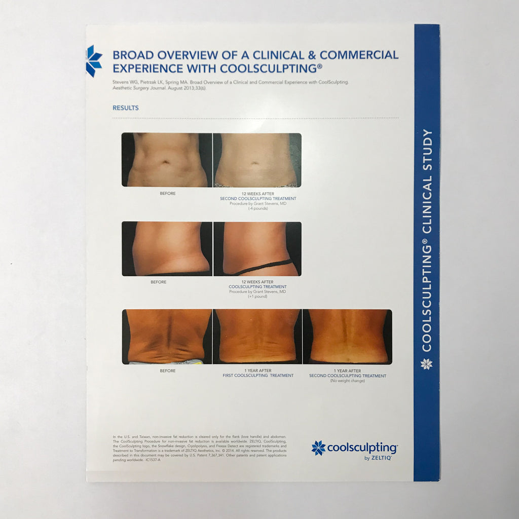 Zeltiq CoolSculpting "Broad Overview" Informational Consumer Pamphlet Brochure