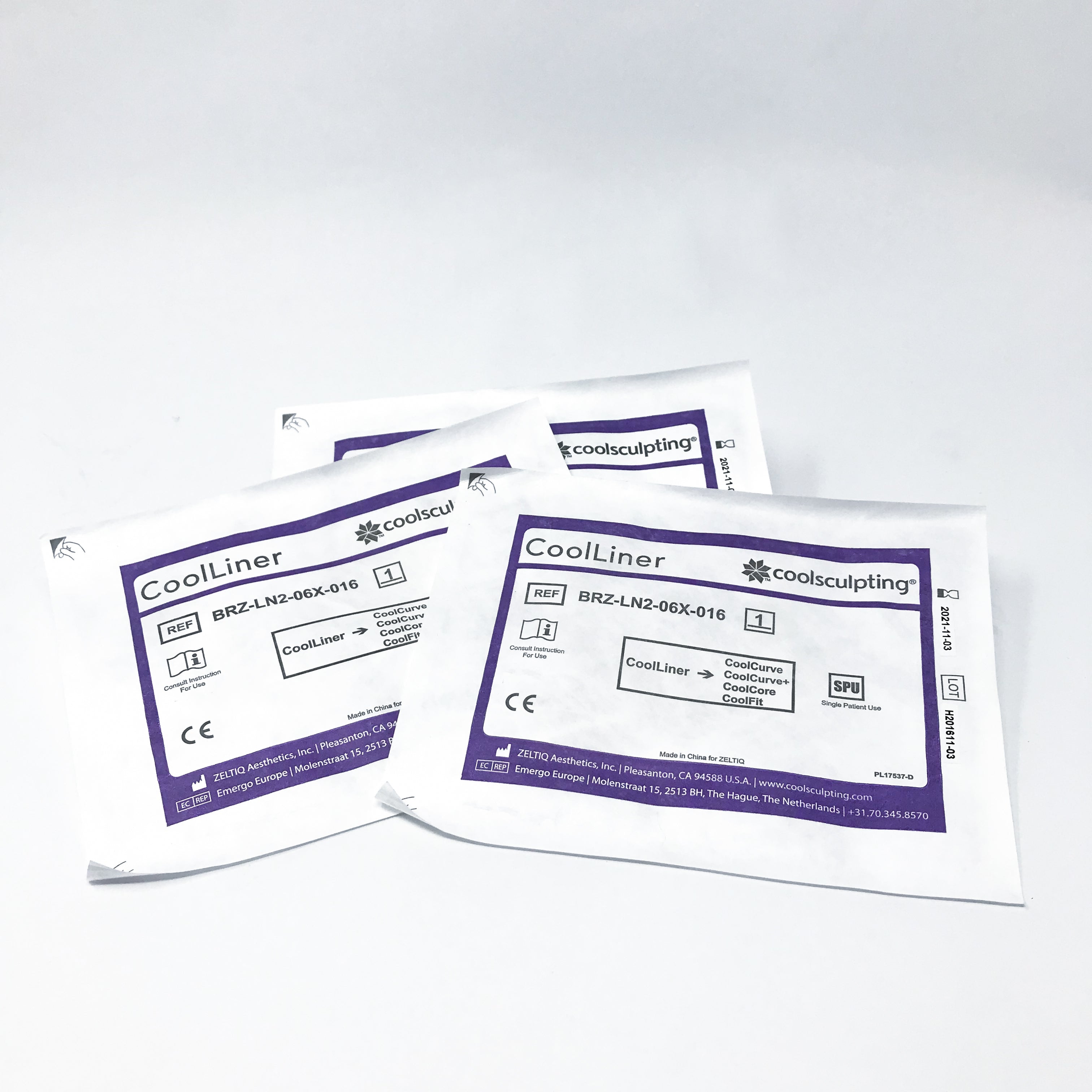 Zeltiq CoolSculpting CoolLiner Purple BRZ-LN2-06X-016 CoolCurve+ Lot of 16 Pcs