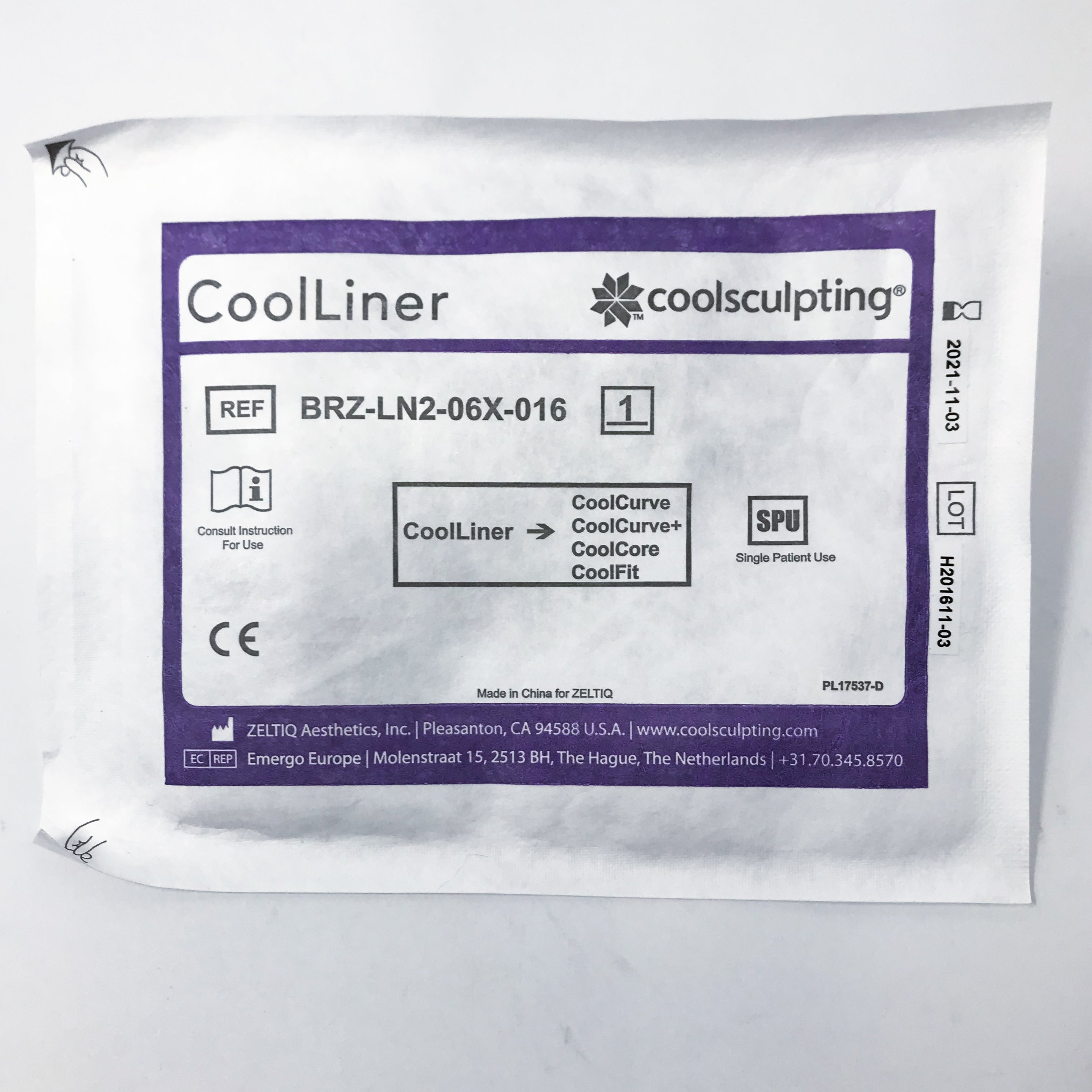 Zeltiq CoolSculpting CoolLiner Purple BRZ-LN2-06X-016 CoolCurve+ Lot of 16 Pcs