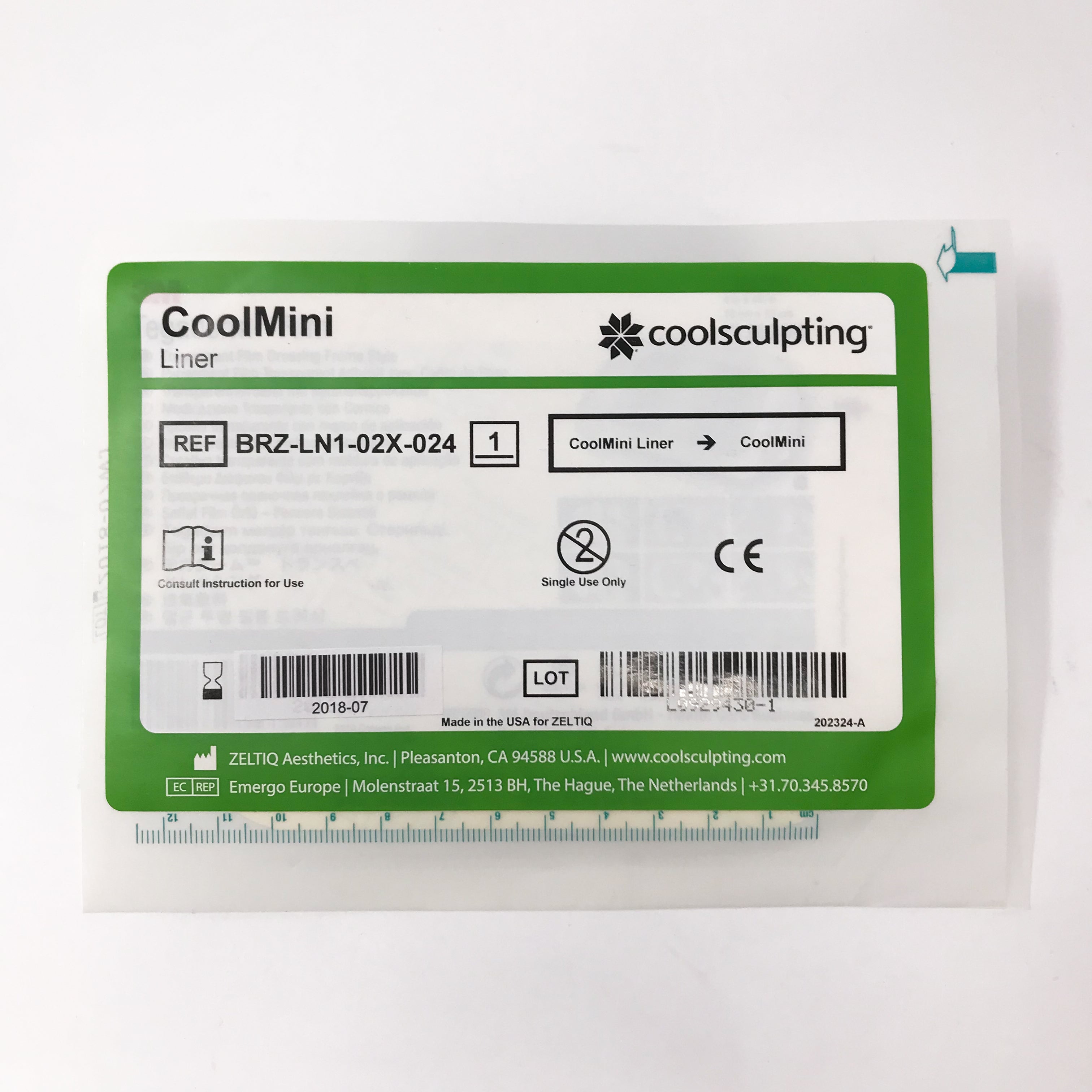 Zeltiq CoolSculpting CoolMini Liner BRZ-LN1-02X-024 CoolMax Exp:7/18 (x3 Pcs)