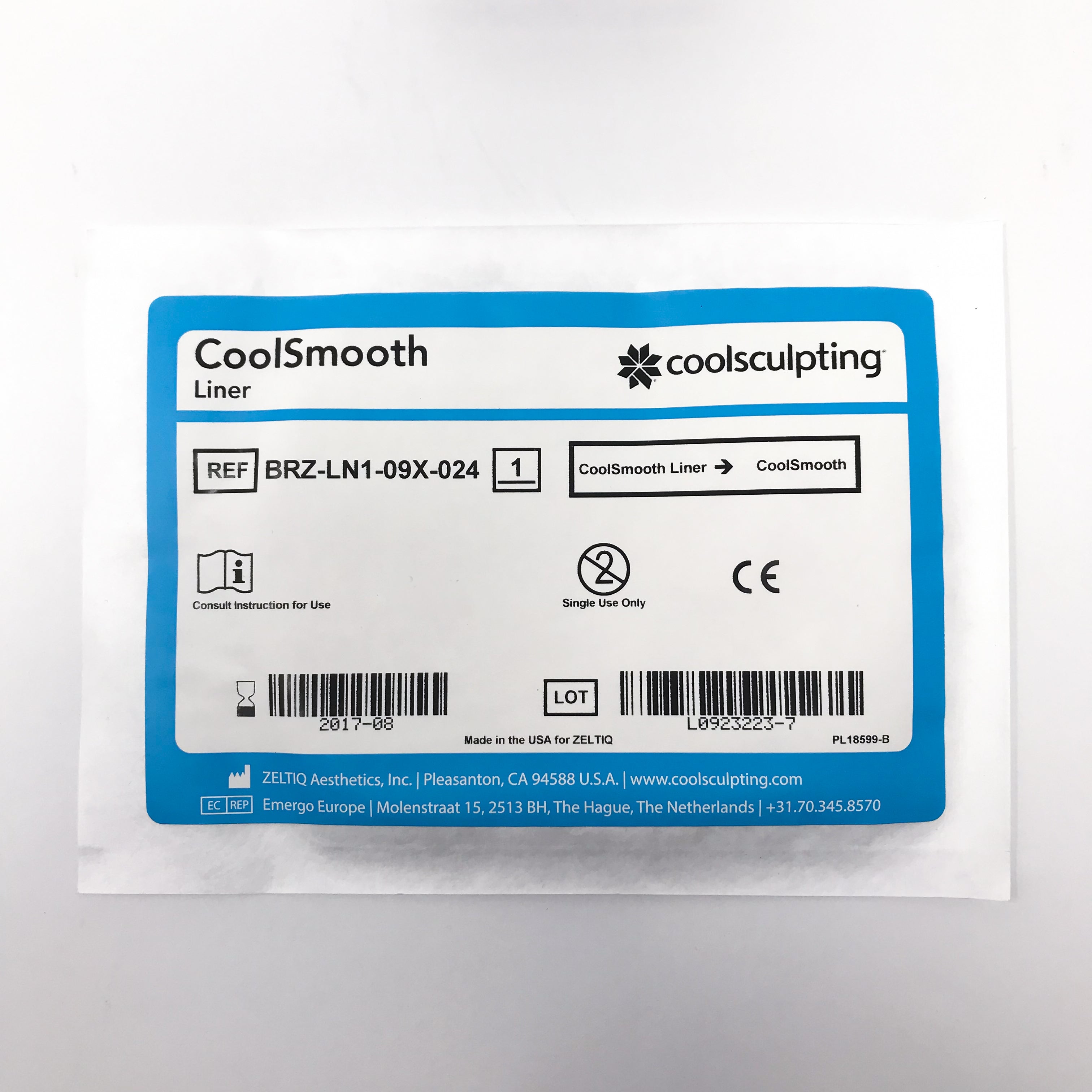 Zeltiq CoolSculpting CoolSmooth Liner BRZ-LN1-09X-024 Cool Smooth (Lot x32 Pcs)