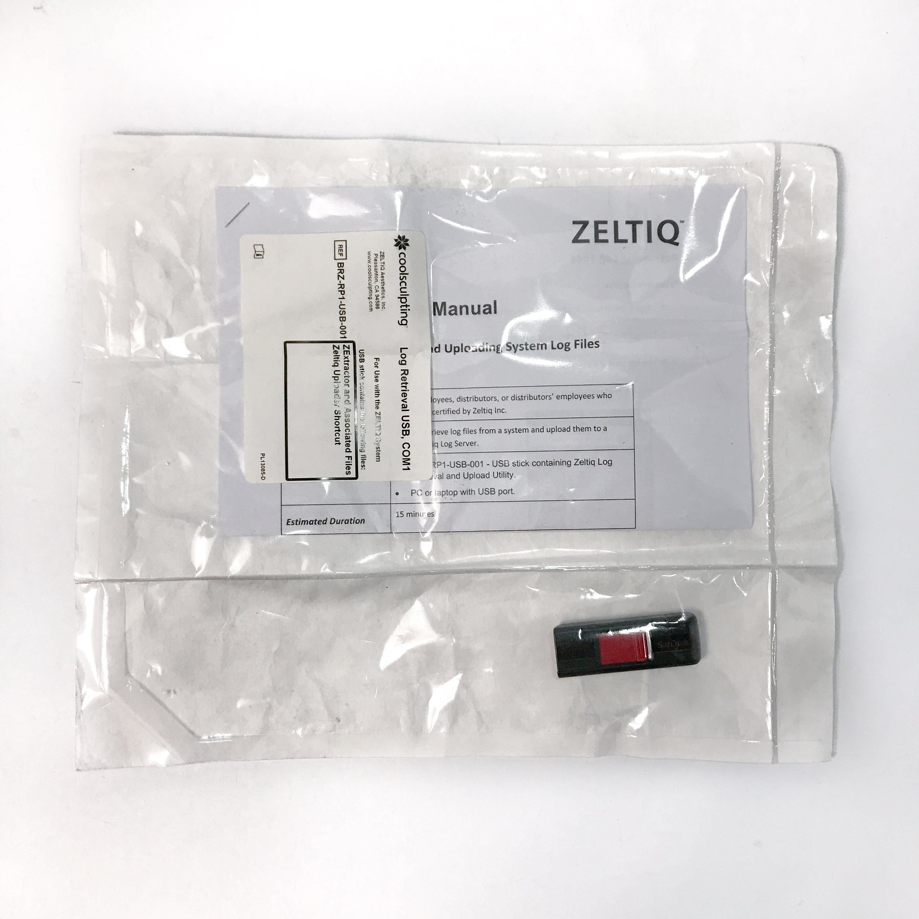 Zeltiq coolsculpting Log Retrieval USB, ZExtractor, BRZ-RP1-USB-001 Uploader