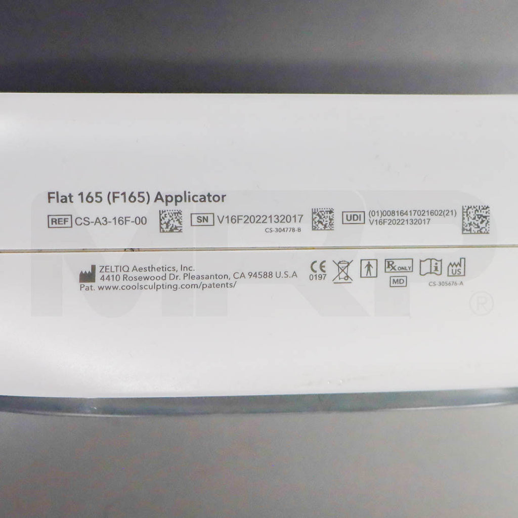 2022 Zeltiq CoolSculpting Elite System F165 Applicator #1 Label
