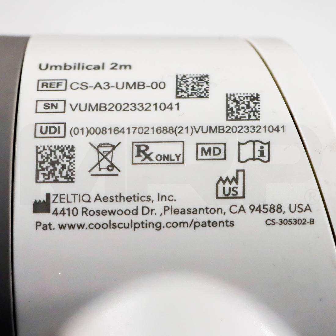 2022 Zeltiq CoolSculpting Elite System Umbilical 2m #2 Applicator Label