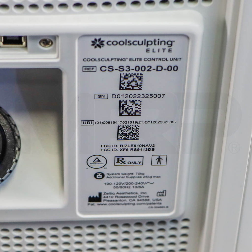2022 Zeltiq CoolSculpting Elite System Label