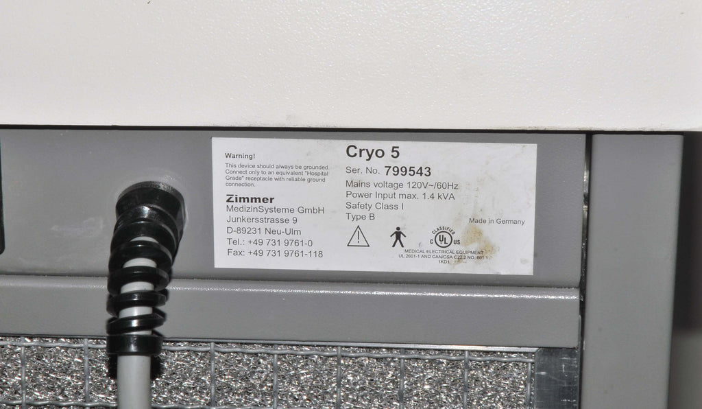 Zimmer Cryo5 CHILLER Syneron Skin Cooling Epidermal SmartCool Cryo 5 IPL Laser