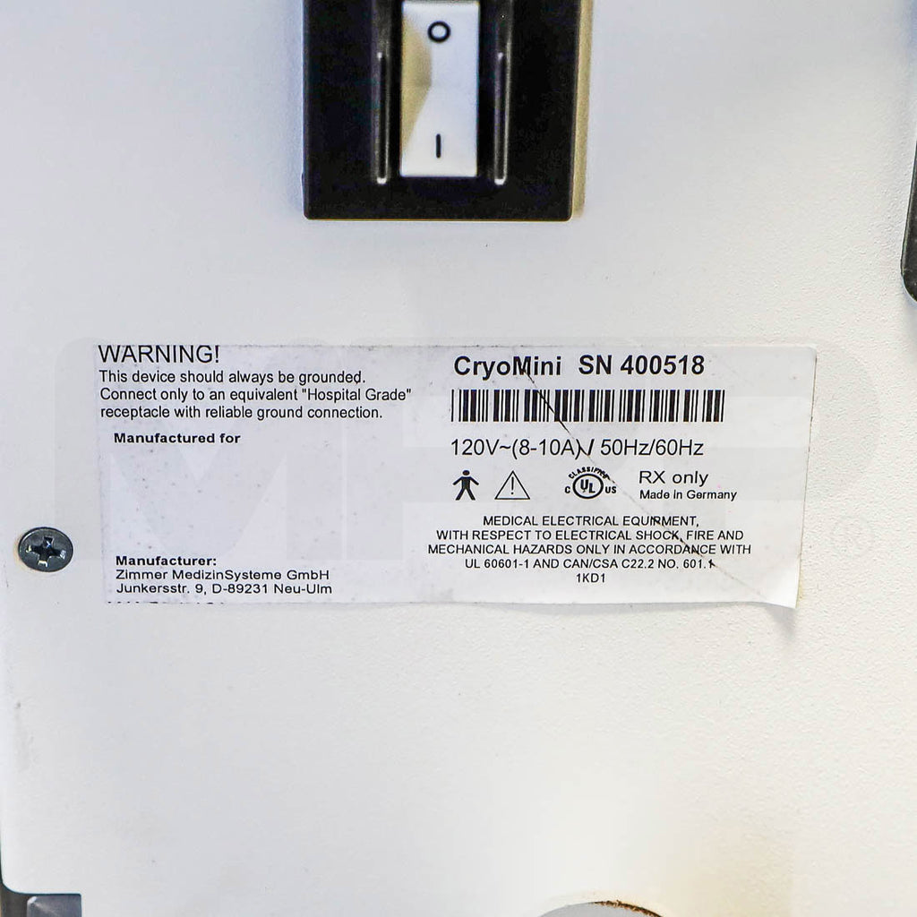 Zimmer Cryo Mini Cold Air Cooling System