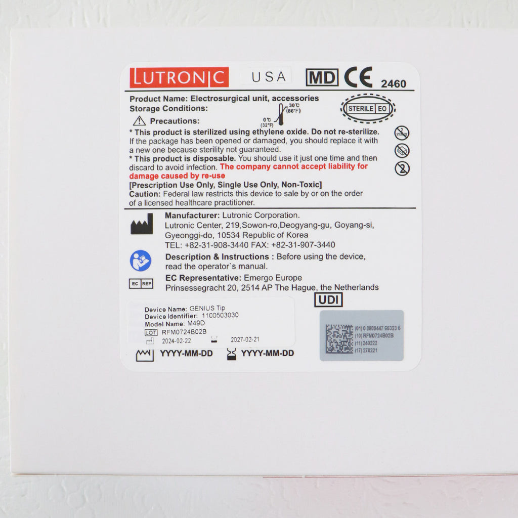 Lutronic Genius M49D Electrosurgical Microneedling Tips - 10-Pack (EXP 02/21/2027)