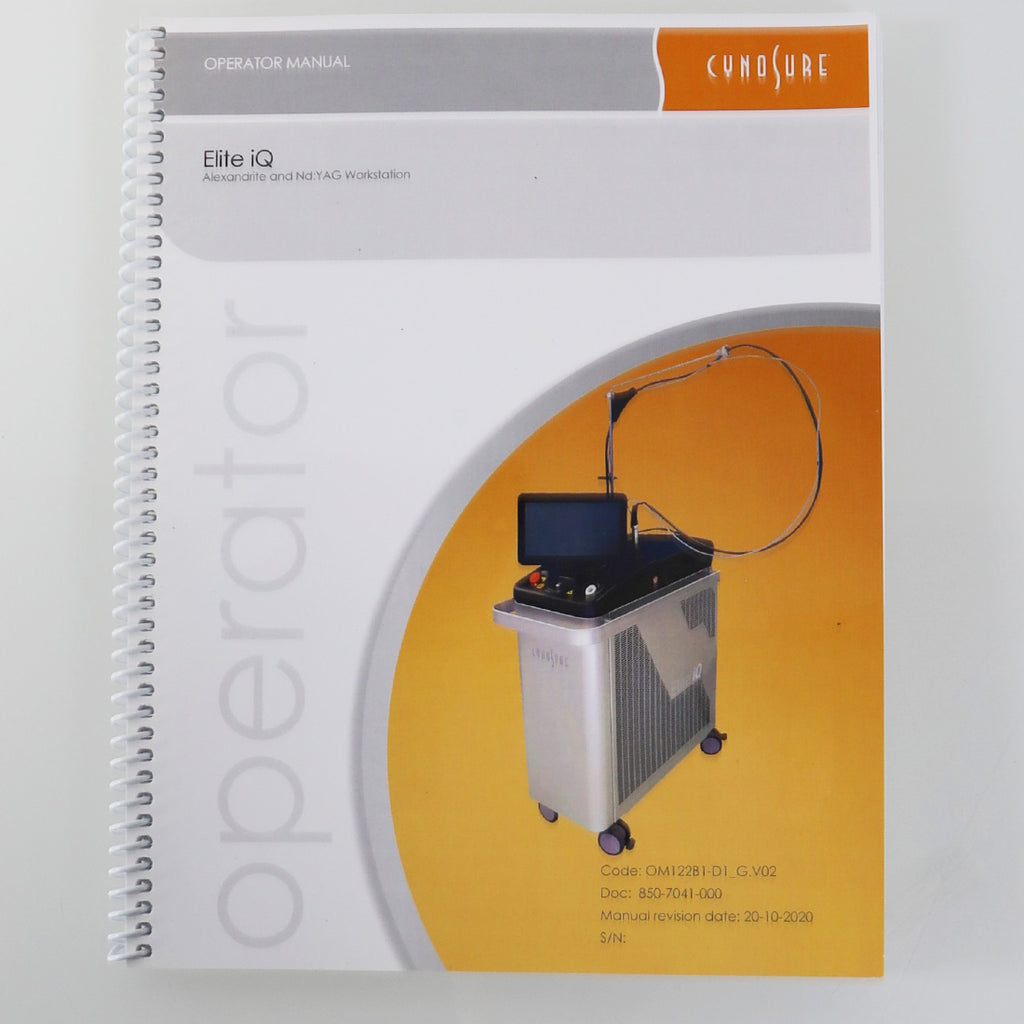 Cynosure Elite iQ Alexandrite Nd Yag Workstation Operator Manual 850-7041-000