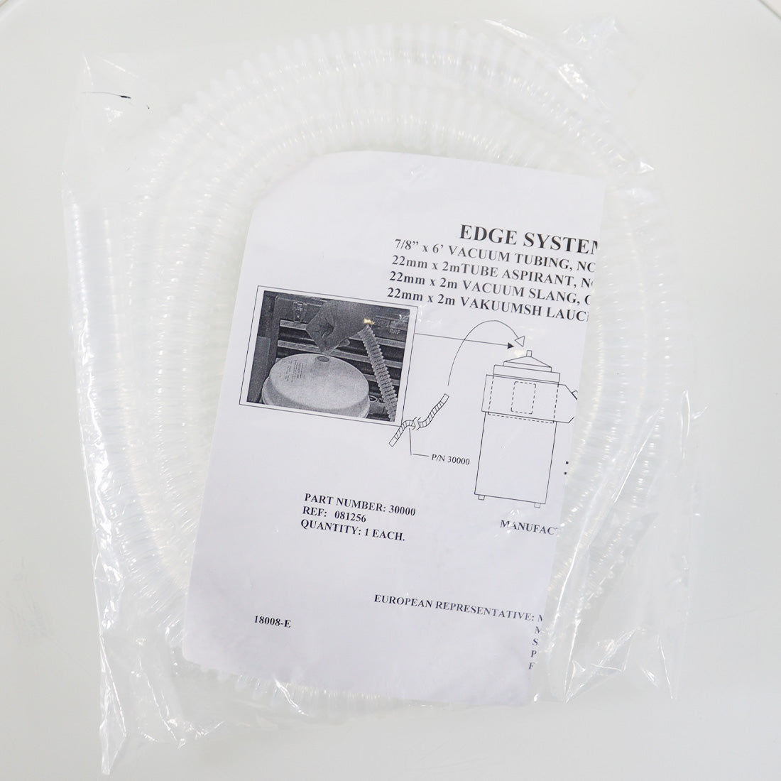 Edge Systems Hydrafacial Vacuum Tubing 7/8"x8' Replacement
