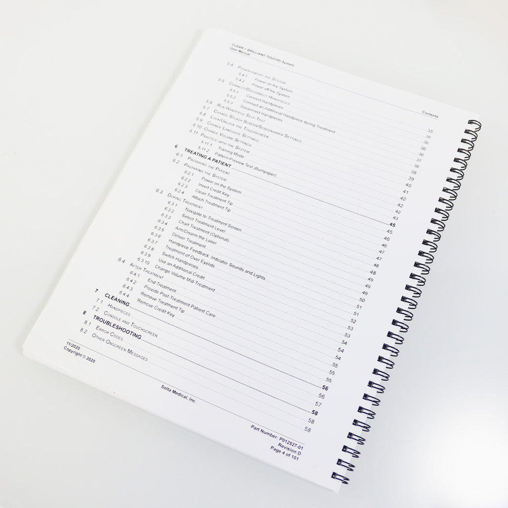 2020 Solta Medical Clear+Brilliant Touch Laser System User Manual P012527-01