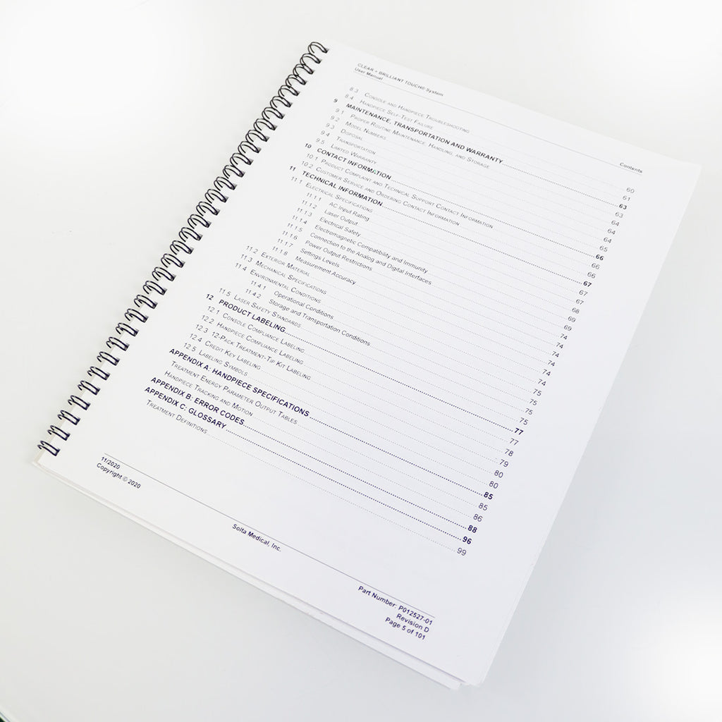 2020 Solta Medical Clear+Brilliant Touch Laser System User Manual P012527-01