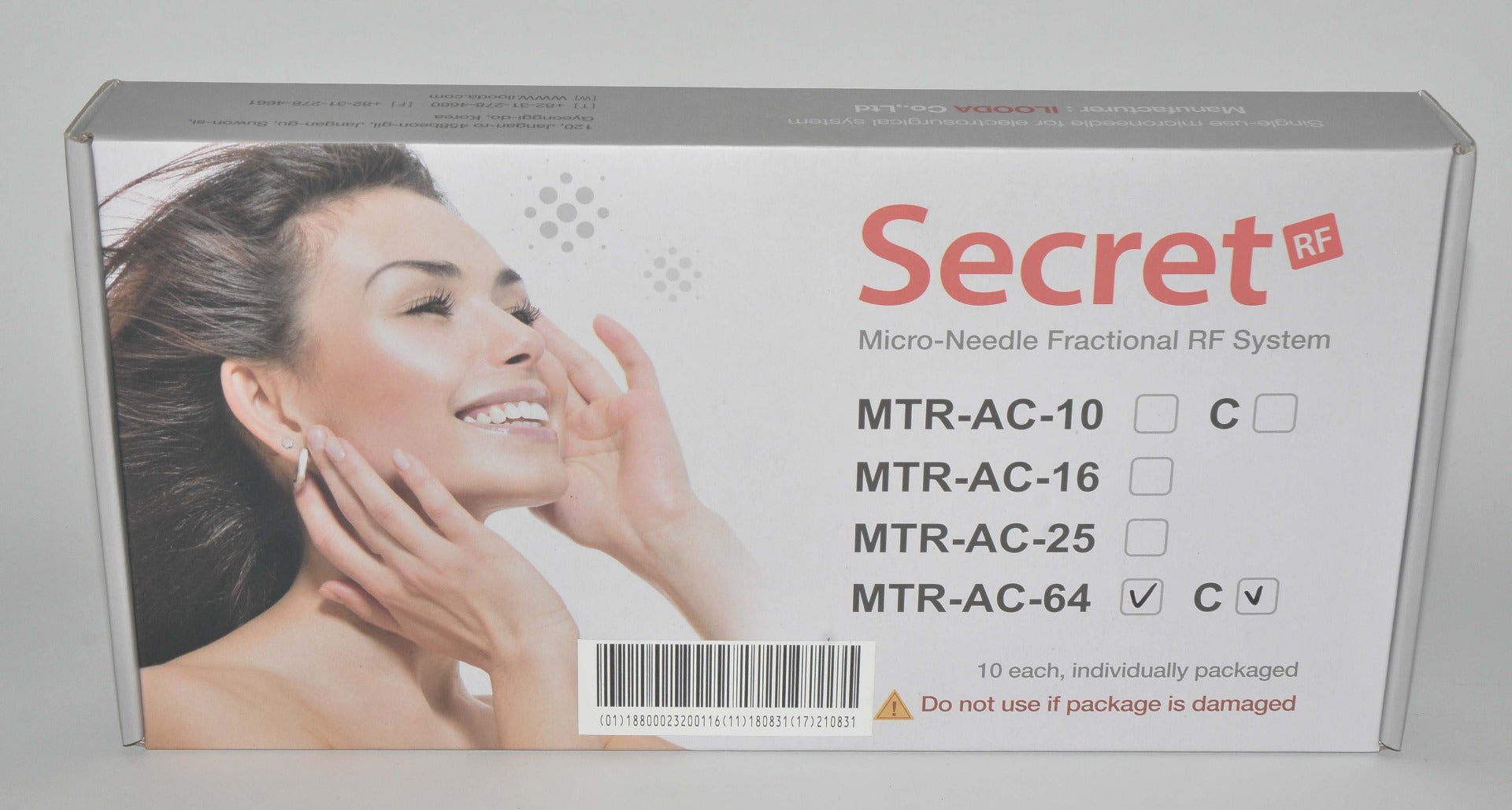 SecretRF Zarin 8x8 RF Microneedle Cartridge Secret RF MTR-AC-C-64 Zarin (Box/10)