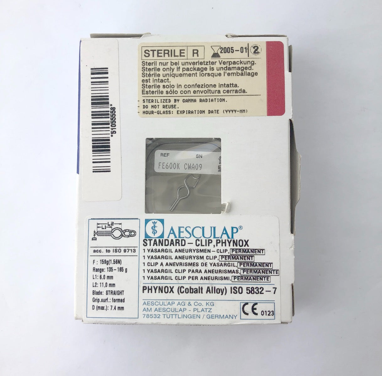 Aesculap Standard Clip Phynox Yasargil Aneurysm Clip FE600K Expired