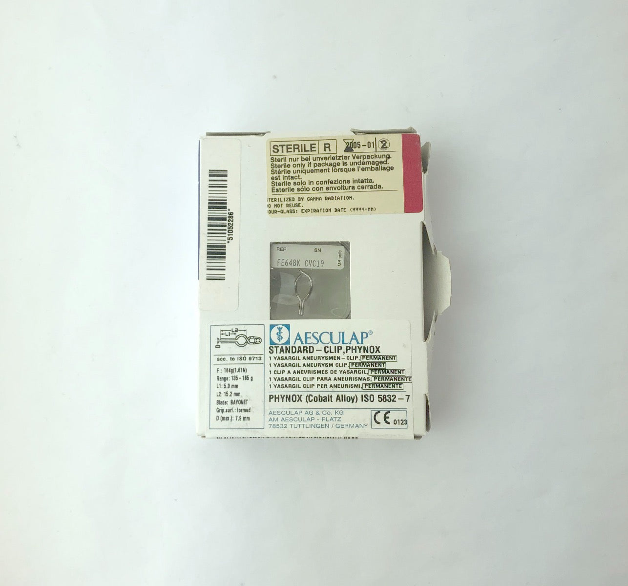 Aesculap Standard Clip Phynox Yasargil Aneurysm Clip FE648K Expired